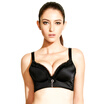 Qu Mu no steel ring deep V lace bra comfortable to gather sexy adjustment underwear QM7610 black 75A