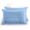 Gold cotton twistless satin jacquard pillow towel G2056H blue two loaded