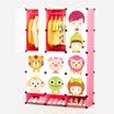 Kouzi simple children&39s wardrobe environmental combination simple children&39s portfolio wardrobe baby storage cabinet 12 door 8 grid 2 hanging belt shoes pink