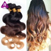 Ombre Brazilian Hair Extension Bundles 9A Brazilian Virgin Hair Ombre Body Wave 3PCLot Ombre Brazilian Human Hair Weave T1b 4 27