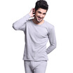 Seven wolves Qiuyi Qiuku mens cotton thermal underwear cotton round neck thin section cotton sweater set 8001 Navy XL