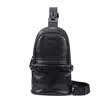 Pierre cardin pierre cardin men&39s chest bag men bag casual backpack Korean version of the Messenger bag retro cow leather tide male package JEV105127A black