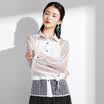 MAZOE Korean version of the bead perspective butterfly sleeves lace shirt two sets of M003 white all yards
