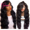 Clymene Hair 180 Density Glueless Full Lace Wigs with Bangs Side Part Wavy Virgin Human Hair Full Lace Brazilian Wigs Pre Plucked