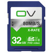 OV SD card 32G 80MB s memory card class10 high-speed storage SDHC SLR digital camera professional high-definition camera car flash memory card blue OV SD card 32G 80MB s memory card class10 high-speed storage SDHC SLR digital camera professional high-definition camera car flash memory card blue