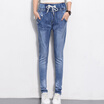 VIVAHEART Korean casual elastic elastic waist Harlan cowboy trousers female feet pants VWKN173239 light blue 29