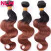 NLW 10A Brazilian virgin human hair 3 bundles Body wave hair extensions Ombre T1B30 Hair color