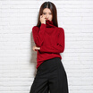 Velvet world good wild long-sleeved pile heap sweater sweater sweater sweater R1199 wine red L