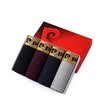 Pierre Cardin 4 packs Men&39s underwear Solid color Comfortable flat-bottomed pants Bright gold belt Short pants XXXL code