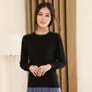 Cashmere Shijia Korean fashion round neck Slim twist sweater R1124 black S