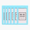 Deli 8337 transparent lining certificate card sets work permits staff card vertical six loaded blue