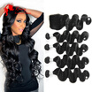 8A Peruvian Remy Hair With Closure 4 Bundles Peruvian Body Wave Human Hair Weave Bundles With Closure Peerless Hair With Closure