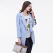 TMI Mystery Women &39s Spring Suit Collar Tunic Coat 161236 Blue M