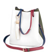 Meng Na Mi Lu Meng na mi lu Japan&South Korea tassel style water bucket bag shoulder Messenger small fresh fashion cute trend handbag bag 16610 white green color