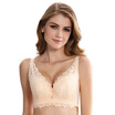 City beauty thin section lace bra deep V large size underwear 34 cup cup braze 2B6204 light yellow 70B