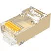 Shanze SAMZHE JC-P6050 Engineering six professional dual-shielded network crystal head 50 box RJ45 8P8C network cable connector copper copper shell gold-plated two-piece