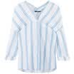 Semir Ms Vertical Striped Sleeve Shirt Sleeve Sleeve Pants Korean version 19017050309 Blue&white tone M