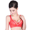 Modal rose lace cactus jacquard yarn adjustment gather bra red 75C