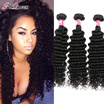 3 Bundle Deals Peruvian Deep Wave Human Hair Cheap Bundles Of Weave Unprocessed Peruvian Virgin Hair Deep Curly