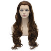 Iwona Synthetic Hair Lace Front Long Wavy Highlight Brown Wig