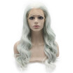 Iwona Synthetic Hair Lace Front Long Wavy Light Blue Wig