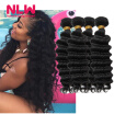 Virgin Malaysia Curly Hair Grade 8A Deep Wave Weave 5 Bundles Human Hair Curly Extension for Black Women Free Shipping NLW Hair