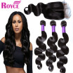 Mink 7A Brazilian Body Wave 3Bundles With Closure Brazilian Virgin Hair With Closure Human Hair Body Wave Closure With Bundles