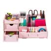 Jin Longxing D9122 Handmade DIY Wooden Drawer Cosmetic Storage Box Desktop Office Storage Pink