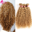 7a Unprocessed Virgin Hair Curly Virgin Peruvian Curly Hair 4 Bundles Honey Blonde Virgin Hair Kinky Curly Blonde Weave