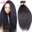 Cheap 7A Mongolian Virgin Afro Kinky Straight Weave Human Hair 1B Unprocessed Kinky Coarse Yaki Hair Italian Yaki Bundles 4 Pcs