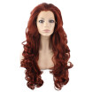 Iwona Synthetic Hair Lace Front Long Wavy Burgundy Red Wig