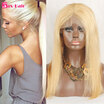 Blonde Silky Straight Glueless Lace Front Wig Brazilian Virgin Human Hair Lace Front Wigs For Women 130 Density 27 Color Zax Hair