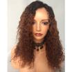 150 Density Kinky Curly Unprocessed Brazilian Virgin Hair Ombre Lace Front Wigs 1b30 Full Lace Human Hair Wig For Black Women