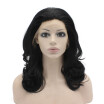 Iwona Synthetic Hair Lace Front Shoulder Length Wavy Black Wig