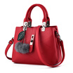 Name of the summer MINGXIA ladies handbag Messenger bag shoulder bag European&American fashion three-layer hair ball handbags MZH3C wine red