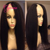 Clymene Hair Side Part U Part Wigs Human Hair Brazilian Virgin Hair Kinky Straight UPart Wig For African Americans