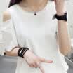 VIVAHEART Korean short-sleeved strapless T-shirt female loose jacket female wild primer VWTD173237 white M
