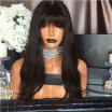 Brazilian Lace front Human Hair Wigs Glueless Natural Wave Lace front Wig with Bangs for Black Women