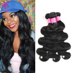 Brazilian Body Wave Virgin Hair 3 Bundles 7A 100 Unprocessed Brazilian Remy Human Hair Weave Extensions Natural Black Color