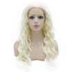 Iwona Synthetic Hair Lace Front Long Wavy Silver White Blonde Wig