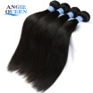 Angie Queen Hair Indian Virgin Hair Straight Human Hair Extensions 100 Indian Straight Hair 4Bundles 8 1B Color Free Shipping