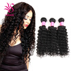 Remy Virgin Malaysia Deep Wave Human Hair Extensions Pack of 3 Unprocessed Deep Wave Weave Natural Color Mixed Length