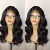 Peruvian glueless full lace human hair wigs free part wavy full lace wig with baby hair for black women