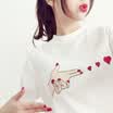 City Plus CITYPLUS Arts Fan Top Fashion Simple Student Embroidered Bottom Shirt T-Shirt CWTD174164 White M