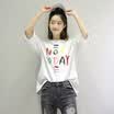 City Plus CITYPLUS Arts & Crafts Casual Loose Loose Letter Prints Five Sleeve T-Shirt Female CWTD173450 White M
