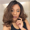 Ombre Lace Front Human Hair Wigs 1BT4 Body Wave Glueless Brazilian Lace Front Wig With Baby Hair For Black Women