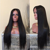 Brazilian Silky Straight Lace Front Human Hair Wigs 130 Density Glueless Lace Front Wig with Baby Hair Natural HairLine