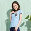 Semir T-shirt summer sleeves round neck straight print girls T-shirt 19037000206 ice blue L