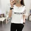 VIVAHEART Han Fan casual printing wild short-sleeved T-shirt half-sleeved women&39s tide VWTD174231 white M