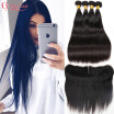 Cy May Hair 8A 13x4 Ear To Ear Lace Frontal Closure With 3 Bundles Tissage Bresilienne Straight Hair With Closure